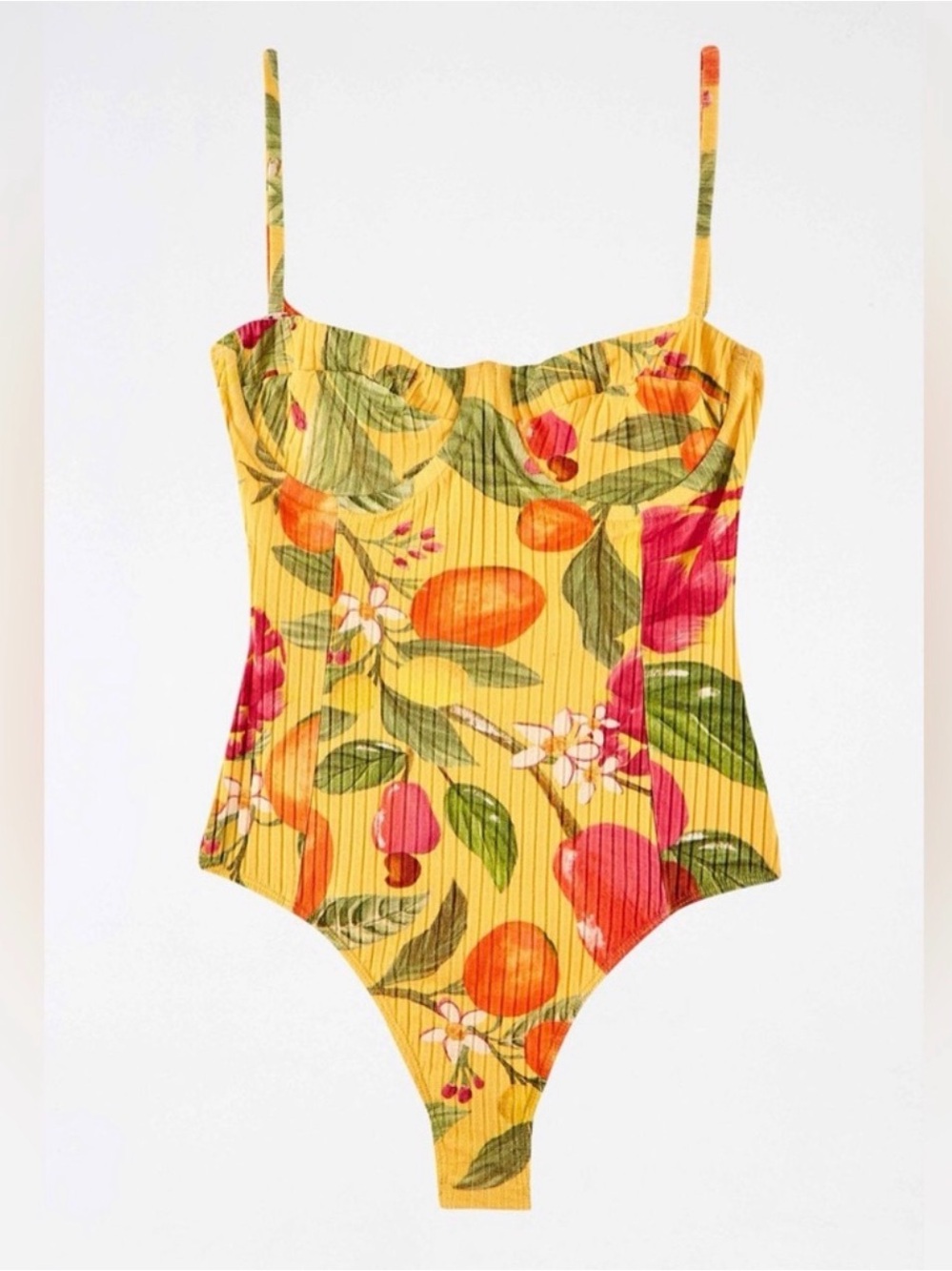 FARM Rio Yellow Floral Bodysuit
